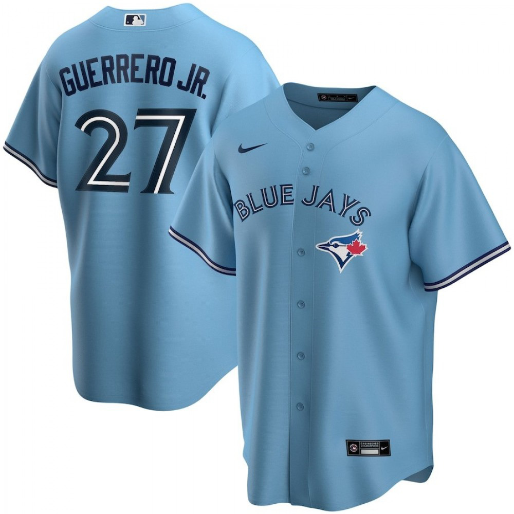 Men's Toronto Blue Jays GUERRERO JR. #27 Light Blue Alternate 2020 Jersey-Pro Kit Vault | Brand New 26/27 Sports Jerseys